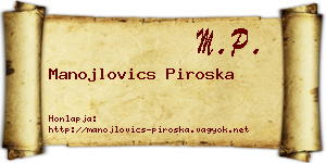Manojlovics Piroska névjegykártya